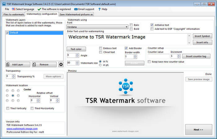 TSR Watermark Image Pro Crack + License Key Download
